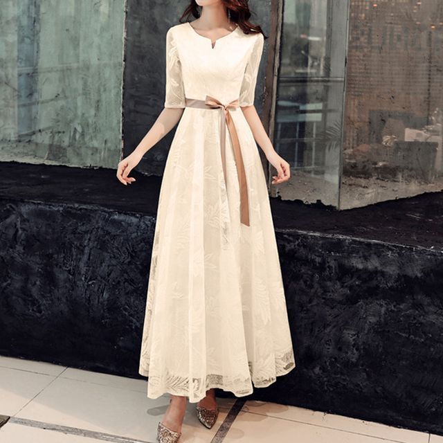 Elbow-Sleeve Bow A-Line Cocktail Dress (Various Designs)