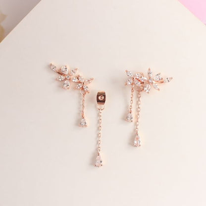 Stud / Clip-On Floral Earrings Rhinestone