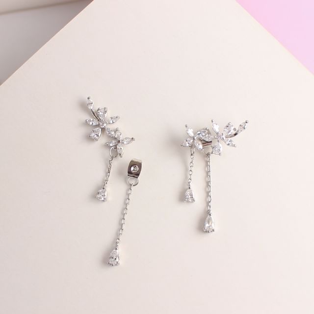 Stud / Clip-On Floral Earrings Rhinestone