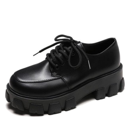 Platform Lace-Up Patent Shoes