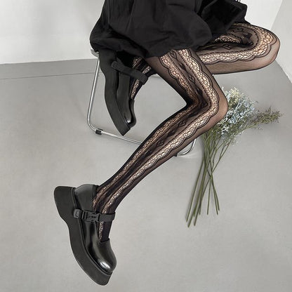 Lace Trim Sheer Tights