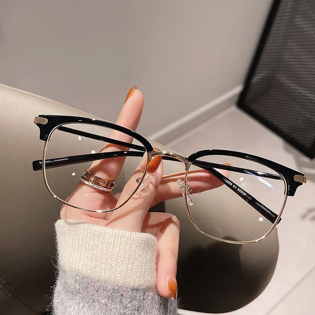 Blocking Light Half Eyeglasses Frame Blue
