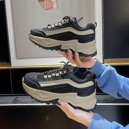 Athletic Platform Sneakers Two-Tone