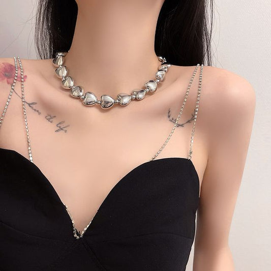 Heart Necklace Choker