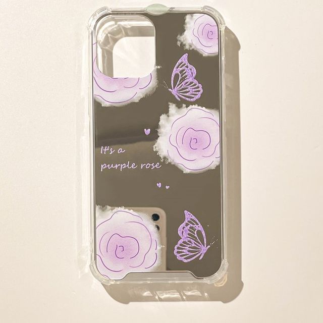 Flower Case Phone Butterfly Mirrored