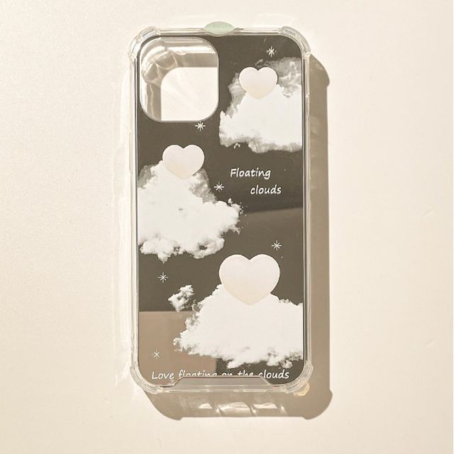Mirrored Cloud Heart Case Phone