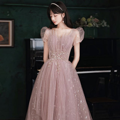 Embellished Short-Sleeve Dress Maxi (Various Prom Designs)