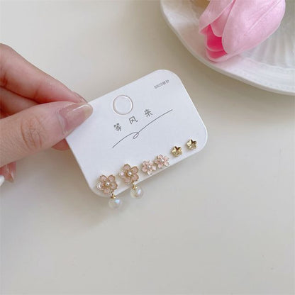 Alloy designs) Sakura 3 Pair Set: (various Earring