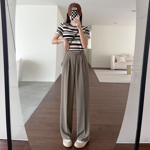 High-Waist Wide-Leg Dress Pants