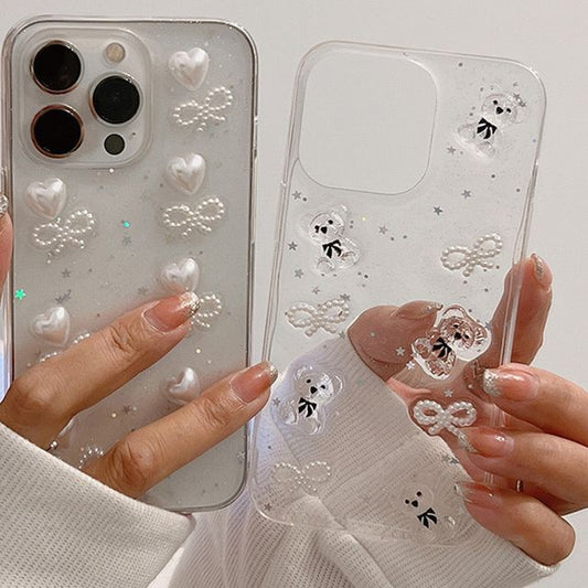 Bow Heart / Bear Transparent Phone Case