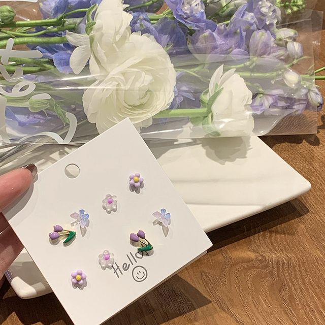 Flower Stud Earring Set