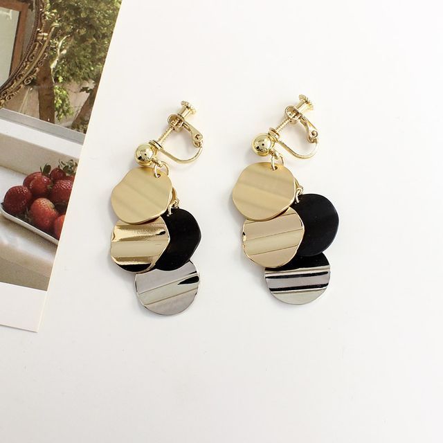 Alloy Fringed Disc Earring