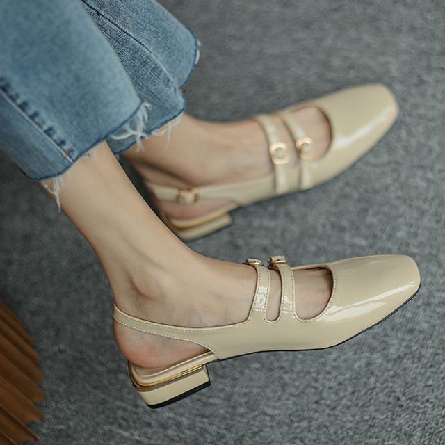 Slingback Strap Flats Double