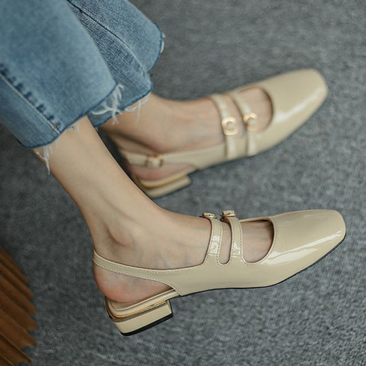Slingback Strap Flats Double