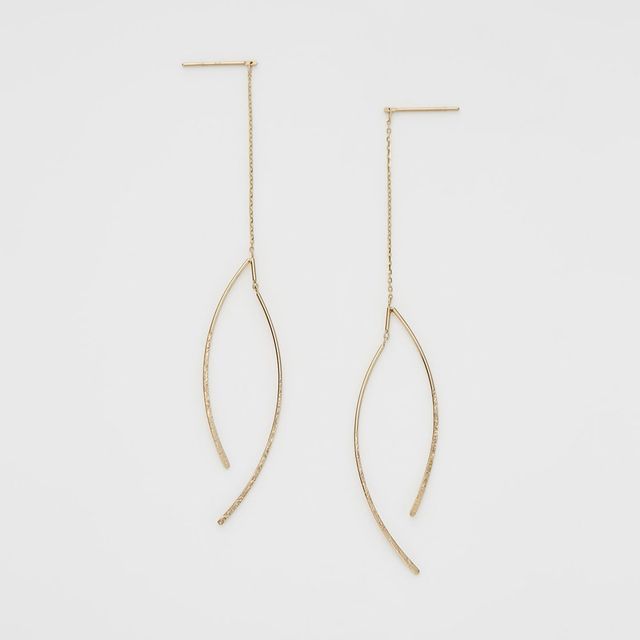 Faux Silver / Pendant Sterling Earring Curve Gemstone Fringed