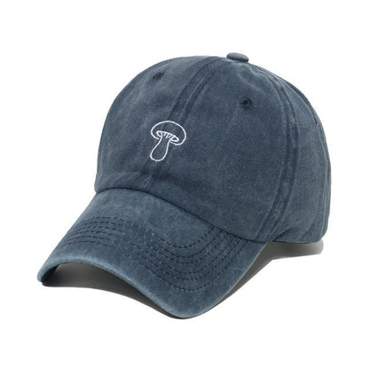 Embroidered Hat Mushroom Bucket Denim