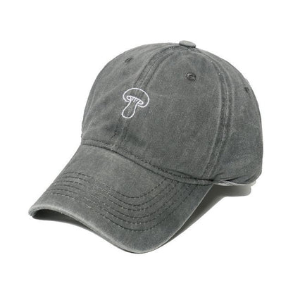 Embroidered Hat Mushroom Bucket Denim
