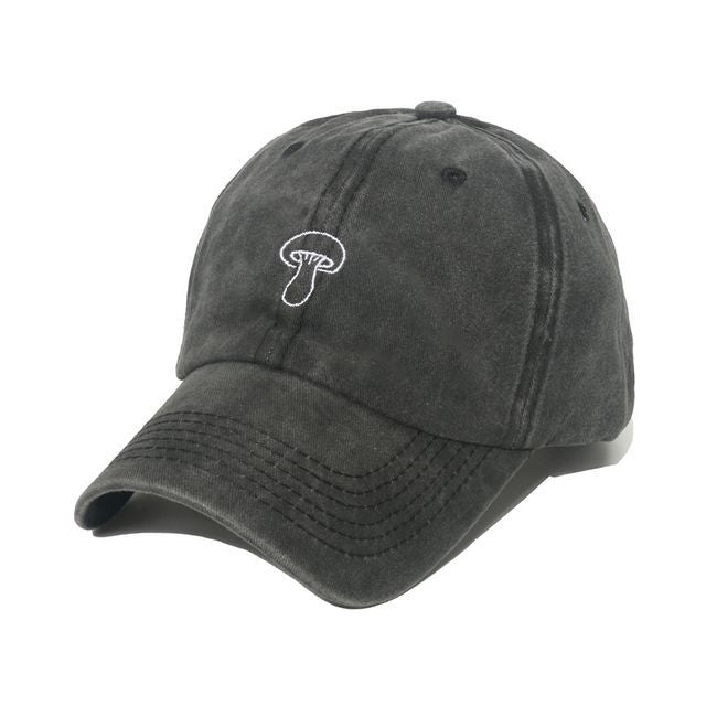 Embroidered Hat Mushroom Bucket Denim