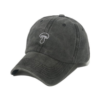 Embroidered Hat Mushroom Bucket Denim