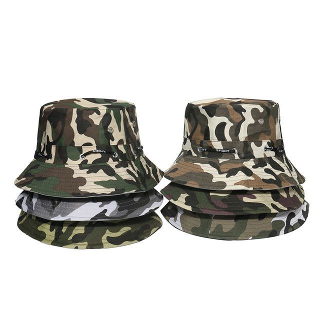 / Hat Print Plain Camouflage Bucket