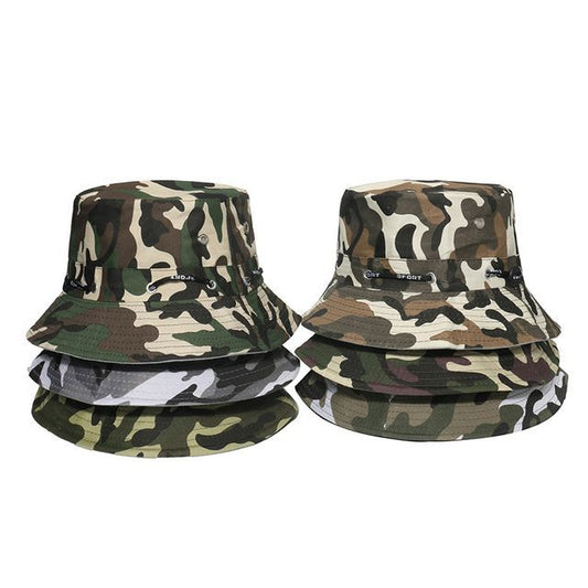/ Hat Print Plain Camouflage Bucket