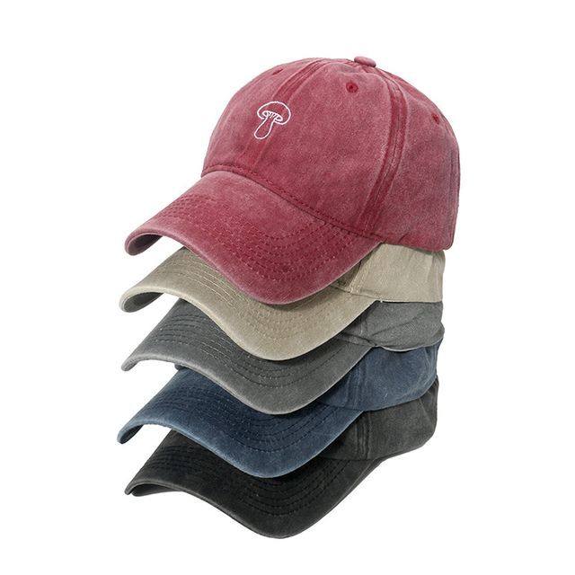 Embroidered Hat Mushroom Bucket Denim