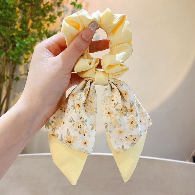 Floral Print Bow Scrunchie