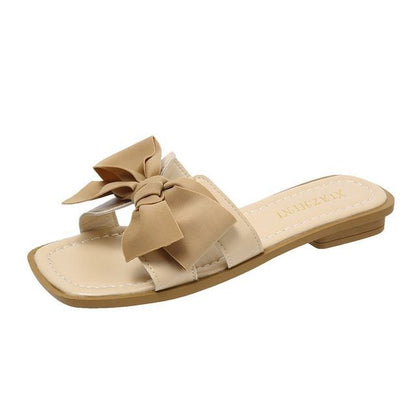 Slide Bow Accent Sandals