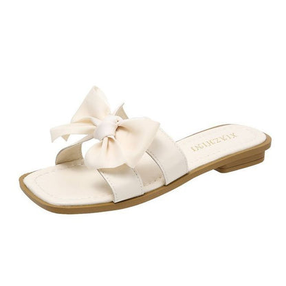 Slide Bow Accent Sandals