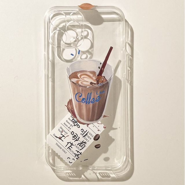 Transparent Case Phone Coffee