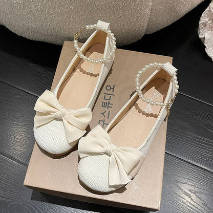 Bow Faux Flats Pearl
