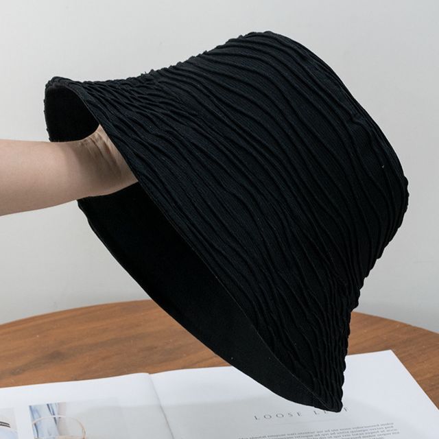 Texture Hat Bucket Reversible Wavy Plain