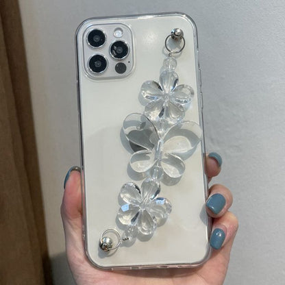 Transparent Phone Chain Flower Case