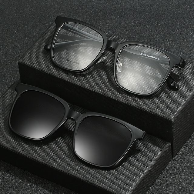 Magnetic Sunglasses Snap On with Glasses Square