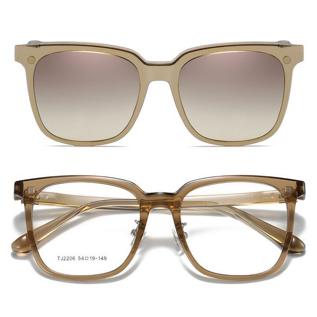 Magnetic Sunglasses Snap On with Glasses Square