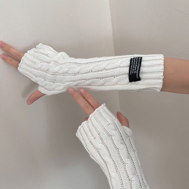 Lettering Knit Gloves