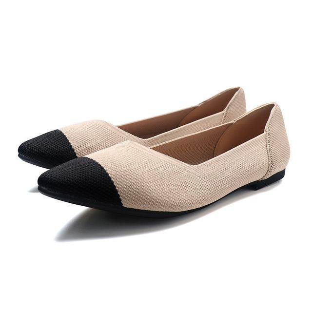 Pointy-Toe Knit Flats