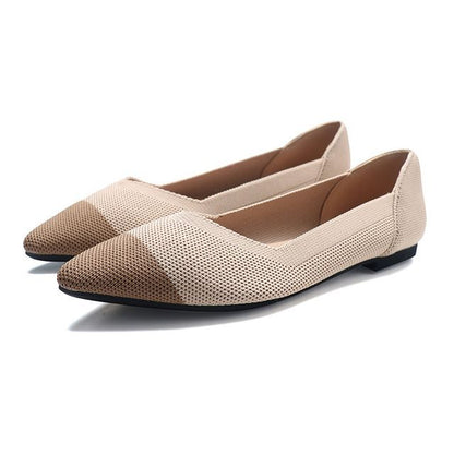 Pointy-Toe Knit Flats