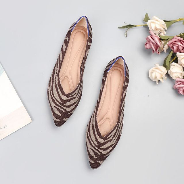 Knit Flats Pointy-Toe