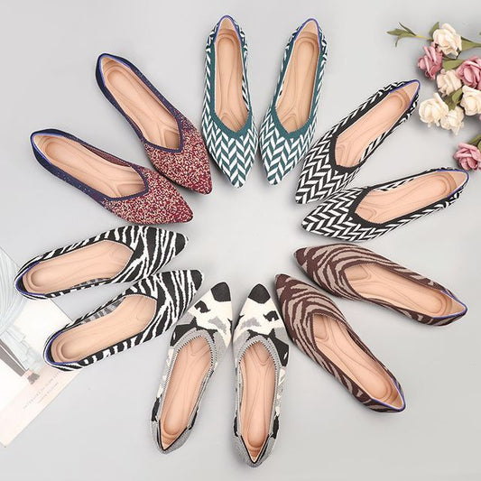 Knit Flats Pointy-Toe