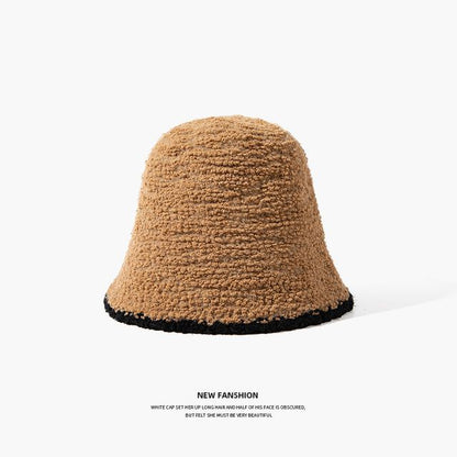 Trim Contrast Bucket Knit Hat