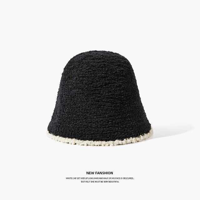 Trim Contrast Bucket Knit Hat