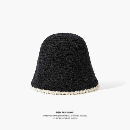 Trim Contrast Bucket Knit Hat