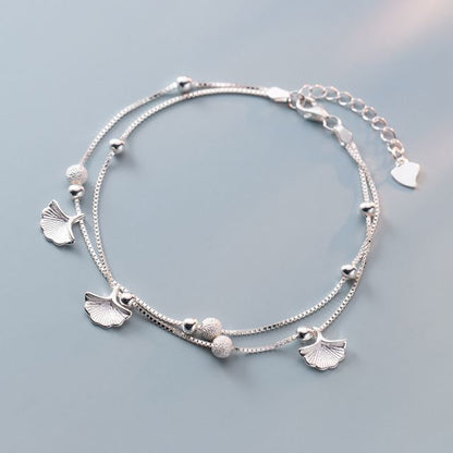 Leaf Layered Sterling Silver Bracelet