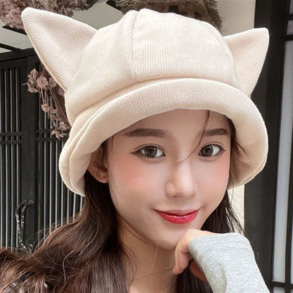 Cat Knit Hat Ear Bucket