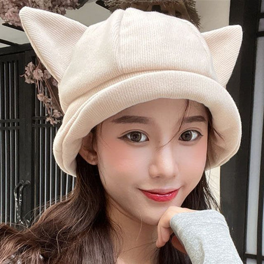 Cat Knit Hat Ear Bucket