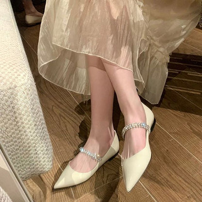 Rhinestone Pointed-Toe Flats