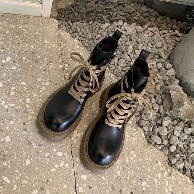 Color Short Chunky-Heel Boots Block