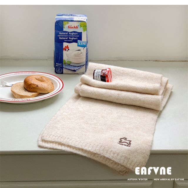 Rabbit Embroidered Scarf