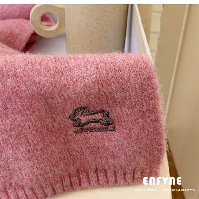 Rabbit Embroidered Scarf